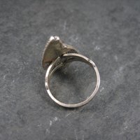 Vintage Southwestern Sterling Paua Shell Feather Ring Size 5.5