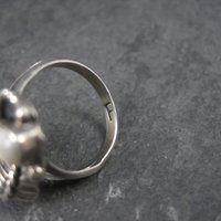 Vintage Southwestern Sterling Mother of Pearl Turquoise Ring Size 5 Pauline Dolly Foutz