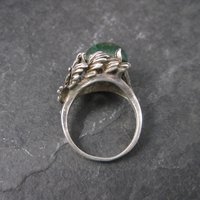 Unusual Vintage Sterling Chrysocolla Leaf Ring Size 5