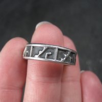 Vintage Sterling Tribal Band Ring Size 10
