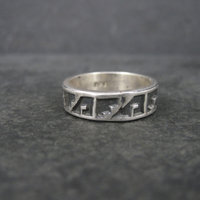 Vintage Sterling Tribal Band Ring Size 10