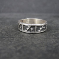 Vintage Sterling Tribal Band Ring Size 10