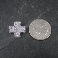 Retro Sterling Cz Maltese Cross Pendant