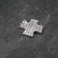 Retro Sterling Cz Maltese Cross Pendant