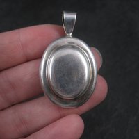 Vintage Domed Modernist Sterling Oval Pendant