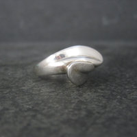 Vintage Sterling Flower Petal Crossover Ring Size 7
