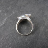 Vintage Sterling Flower Petal Crossover Ring Size 7