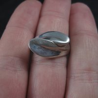 Vintage Sterling Flower Petal Crossover Ring Size 7