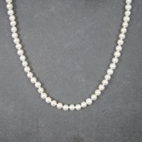 Vintage Freshwater Pearl Necklace Earrings Jewelry Set 18 Inches
