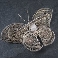 Estate Spun Sterling Butterfly Brooch