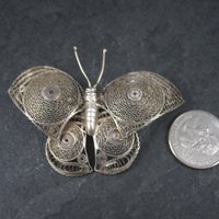 Estate Spun Sterling Butterfly Brooch