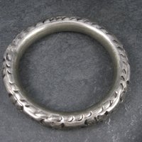 Lot of 3 Chunky Silver Plated Tribal Bangle Bracelets