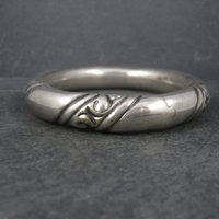 Lot of 3 Chunky Silver Plated Tribal Bangle Bracelets