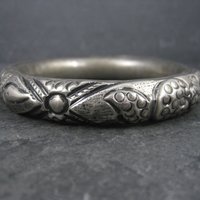 Lot of 3 Chunky Silver Plated Tribal Bangle Bracelets