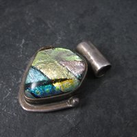 Vintage Sterling Dichroic Glass Pendant
