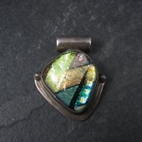 Vintage Sterling Dichroic Glass Pendant
