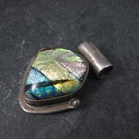Vintage Sterling Dichroic Glass Pendant