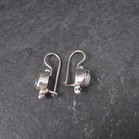 Vintage Sterling Purple Dichroic Glass Earrings Latch Back