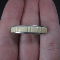Unique Southwestern Sterling Angel Skin Coral Inlay Ring Size 6