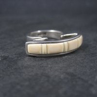 Unique Southwestern Sterling Angel Skin Coral Inlay Ring Size 6