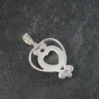 Vintage Sterling Druzy Heart Pendant Sajen