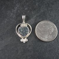 Vintage Sterling Druzy Heart Pendant Sajen