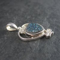 Vintage Sterling Druzy Heart Pendant Sajen