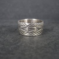 Wide Vintage Southwestern Sterling Band Ring Available in Sizes 8 and 10 Nathan Lovato