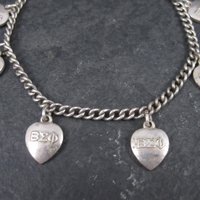 Vintage Sterling Beta Sigma Phi Charm Bracelet 1951-1958