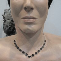 Vintage Sterling Black Onyx Necklace 18 Inches