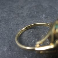 Vintage Vermeil Sterling Chrysocolla Ring Adjustable Size 6