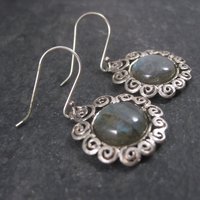Vintage Sterling Labradorite Earrings