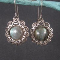 Vintage Sterling Labradorite Earrings