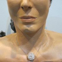 Large Vintage Rhinestone Disco Ball Bead Pendant Necklace