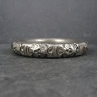 Lot of 3 Chunky Silver Plated Tribal Bangle Bracelets