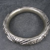 Lot of 3 Chunky Silver Plated Tribal Bangle Bracelets