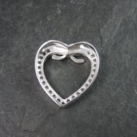 Vintage 90s Sterling Cubic Zirconia Heart Pendant