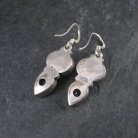 Estate Sterling Dichroic Glass Garnet Earrings