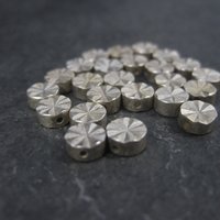 Destash Lot of 6mm Silver Plated Diamond Cut Disk Beads