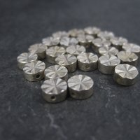 Destash Lot of 6mm Silver Plated Diamond Cut Disk Beads