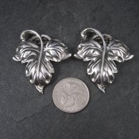 Vintage Sterling Leaf Fur Clips by Danecraft