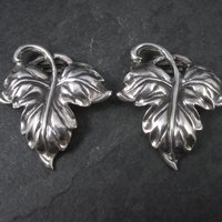 Vintage Sterling Leaf Fur Clips by Danecraft