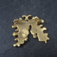 Vintage Danecraft Gold Tone Leaf Brooch