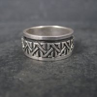 Vintage Sterling Celtic Spinner Worry Ring Size 6