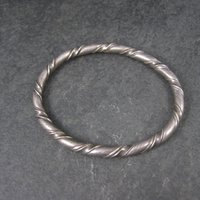 Vintage Sterling Twisted Bangle Bracelet 6.5 Inches