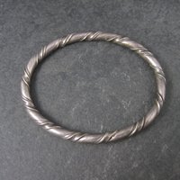 Vintage Sterling Twisted Bangle Bracelet 6.5 Inches