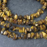 Vintage Sterling Opera Length Tigers Eye Bead Necklace 40 Inches