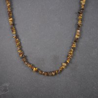 Vintage Sterling Opera Length Tigers Eye Bead Necklace 40 Inches