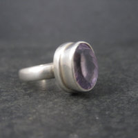 Estate Sterling Amethyst Ring Size 7.75