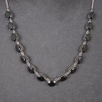Vintage Sterling Black Onyx Necklace 18 Inches